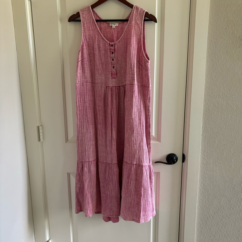 umgee pink dress size L EUC